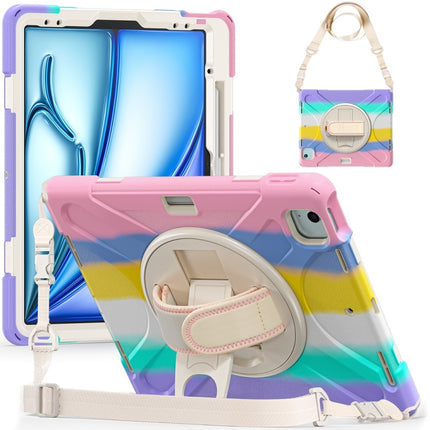 Rotatable Holder Silicone Hybrid PC Tablet Case with Shoulder Strap, For iPad Air 13 2026 / 2025 / 2024, For iPad Air 11 2026 / 2025 / 2024, For iPad Pro 13 2025 / 2024