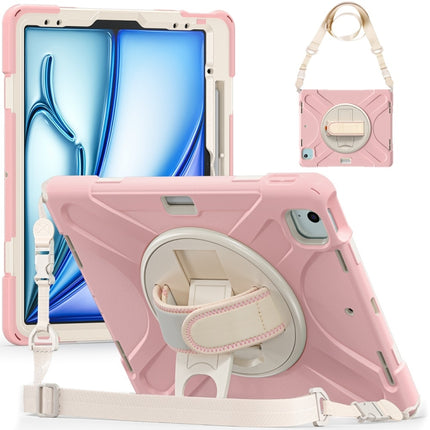 Rotatable Holder Silicone Hybrid PC Tablet Case with Shoulder Strap, For iPad Air 13 2026 / 2025 / 2024, For iPad Air 11 2026 / 2025 / 2024, For iPad Pro 13 2025 / 2024