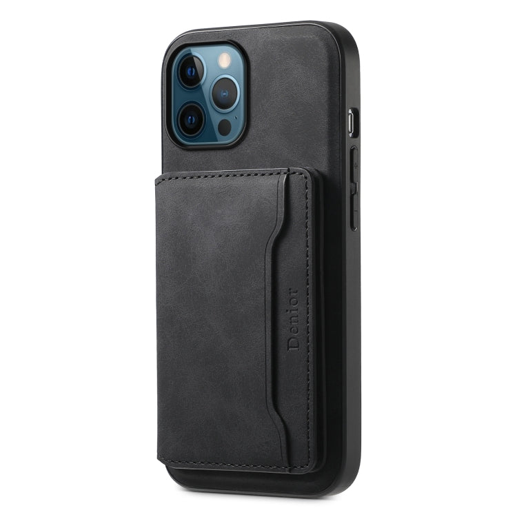 Denior D13 Retro Texture Leather MagSafe Card Bag Phone Case, For iPhone 12 Pro