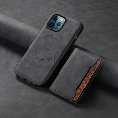 Denior D13 Retro Texture Leather MagSafe Card Bag Phone Case, For iPhone 12 Pro