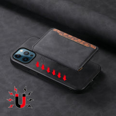 Denior D13 Retro Texture Leather MagSafe Card Bag Phone Case, For iPhone 12 Pro