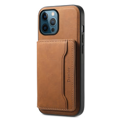 Denior D13 Retro Texture Leather MagSafe Card Bag Phone Case, For iPhone 12 Pro