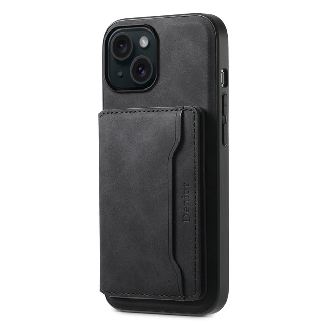 Denior D13 Retro Texture Leather MagSafe Card Bag Phone Case, For iPhone 15 Pro Max, For iPhone 15 Pro, For iPhone 15 Plus, For iPhone 15, For iPhone 14 Plus, For iPhone 13 / 14, For iPhone 14 Pro, For iPhone 14 Pro Max