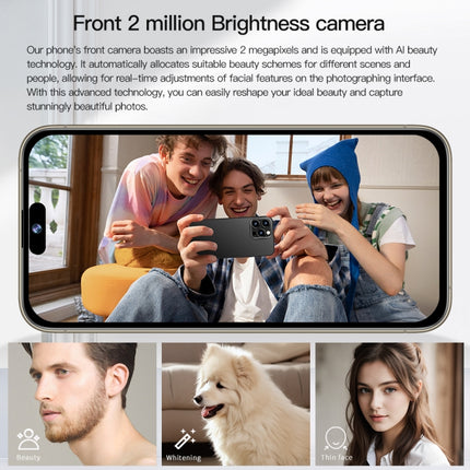 i15 Pro Max / Q5A, Pantalla de 6.5 pulgadas, Identificación facial, Android 10 MTK6762 Octa Core, OTG, NFC, Red: 4G, Dual SIM, 6GB+128GB