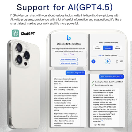 i15 Pro Max / Q5, 6.5 inch Screen, Face Identification, Android 8.1 MTK6580P Quad Core, Network: 3G, Dual SIM, 2GB+16GB