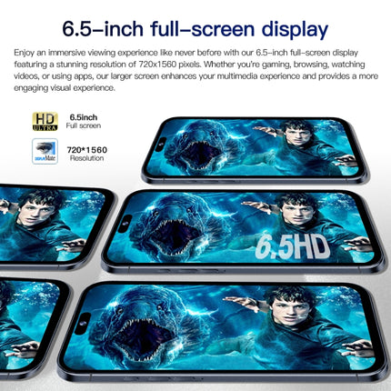 i15 Pro Max / Q5, 6.5 inch Screen, Face Identification, Android 8.1 MTK6580P Quad Core, Network: 3G, Dual SIM, 2GB+16GB