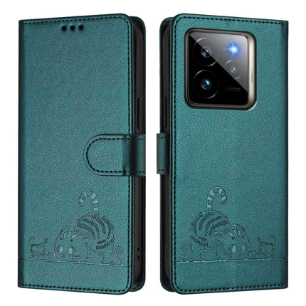 Cat Rat Embossed Pattern RFID Leather Phone Case with Lanyard, For Realme 14 Pro 5G, For Realme GT 7 Pro 5G, For Realme C63 5G Global, For Realme Note 60 4G Global