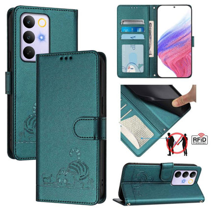 Cat Rat Embossed Pattern RFID Leather Phone Case with Lanyard, For Realme 16 Pro 5G Global, For Realme Note 70 4G / 70T 4G, For Realme C85 5G / 15x 5G India, For Realme P4 Pro 5G