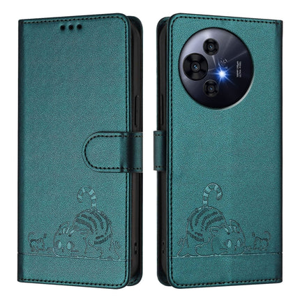 Cat Rat Embossed Pattern RFID Leather Phone Case with Lanyard, For TCL 60 SE NxtPaper / 605, For TCL 50 Pro NxtPaper, For TCL 50 LE 5G, For TCL 201