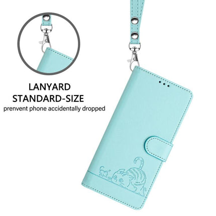 Cat Rat Embossed Pattern RFID Leather Phone Case with Lanyard, For vivo V60 Lite 5G Global, For vivo Y400 5G Global, For vivo Y400 4G, For vivo V60 5G Global
