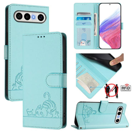 Cat Rat Embossed Pattern RFID Leather Phone Case with Lanyard, For vivo X300 FE 5G Zeiss, For vivo X300s 5G, For vivo Y21 5G 2026 / vivo Y05 4G, For vivo V70 FE 5G