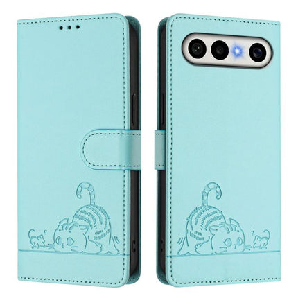 Cat Rat Embossed Pattern RFID Leather Phone Case with Lanyard, For vivo X300 FE 5G Zeiss, For vivo X300s 5G, For vivo Y21 5G 2026 / vivo Y05 4G, For vivo V70 FE 5G