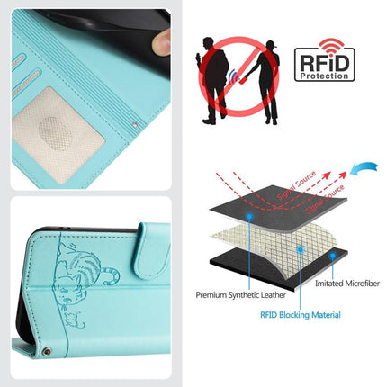 Cat Rat Embossed Pattern RFID Leather Phone Case with Lanyard, For vivo X300 FE 5G Zeiss, For vivo X300s 5G, For vivo Y21 5G 2026 / vivo Y05 4G, For vivo V70 FE 5G