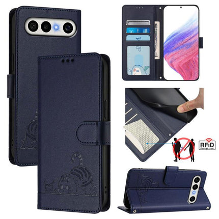 Cat Rat Embossed Pattern RFID Leather Phone Case with Lanyard, For vivo X300 FE 5G Zeiss, For vivo X300s 5G, For vivo Y21 5G 2026 / vivo Y05 4G, For vivo V70 FE 5G