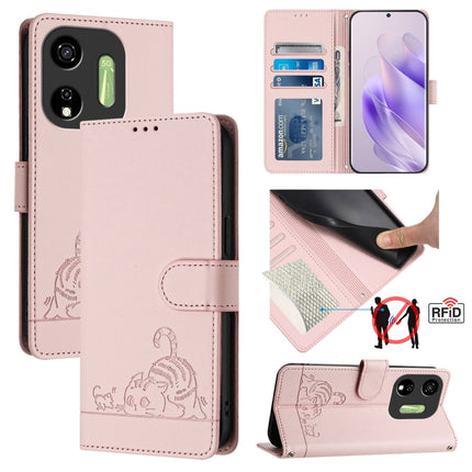 Cat Rat Embossed Pattern RFID Leather Phone Case with Lanyard, For itel A23 Pro / A17, For itel P55 5G, For itel RS4/S666LN, For itel S24