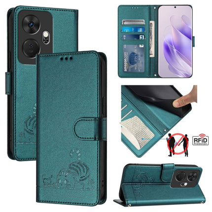 Cat Rat Embossed Pattern RFID Leather Phone Case with Lanyard, For itel P55+, For itel P55 4G, For itel A05s, For itel A70