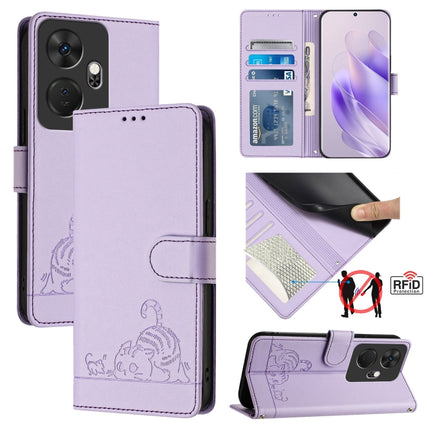 Cat Rat Embossed Pattern RFID Leather Phone Case with Lanyard, For itel P55+, For itel P55 4G, For itel A05s, For itel A70