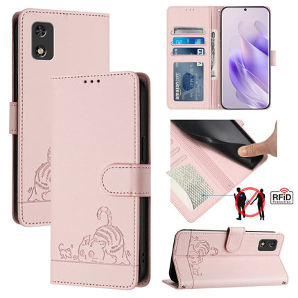 Cat Rat Embossed Pattern RFID Leather Phone Case with Lanyard, For itel A23 Pro / A17, For itel P55 5G, For itel RS4/S666LN, For itel S24