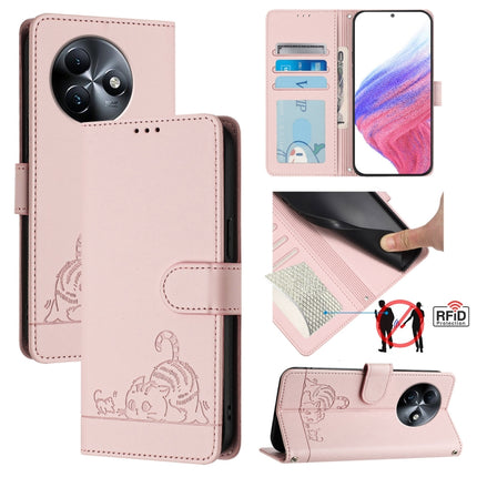 Cat Rat Embossed Pattern RFID Leather Phone Case with Lanyard, For itel A23 Pro / A17, For itel P55 5G, For itel RS4/S666LN, For itel S24