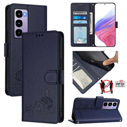 Cat Rat Embossed Pattern RFID Leather Phone Case with Lanyard, For itel A200 / A200+ 4G Global, For Itel A95 5G, For Itel A90, For Itel City 100
