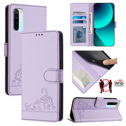 Cat Rat Embossed Pattern RFID Leather Phone Case with Lanyard, For Xiaomi Redmi 9C, For Xiaomi Redmi Note 9 Pro 4G, For Xiaomi Redmi 8, For Xiaomi Redmi Note 8