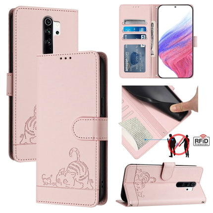 Cat Rat Embossed Pattern RFID Leather Phone Case with Lanyard, For Xiaomi Redmi Note 8 Pro, For Xiaomi Redmi Note 7 / 7S, For Xiaomi Redmi Note 7 Pro