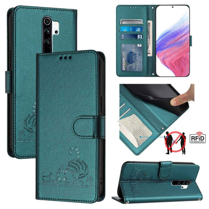 Cat Rat Embossed Pattern RFID Leather Phone Case with Lanyard, For Xiaomi Redmi Note 8 Pro, For Xiaomi Redmi Note 7 / 7S, For Xiaomi Redmi Note 7 Pro