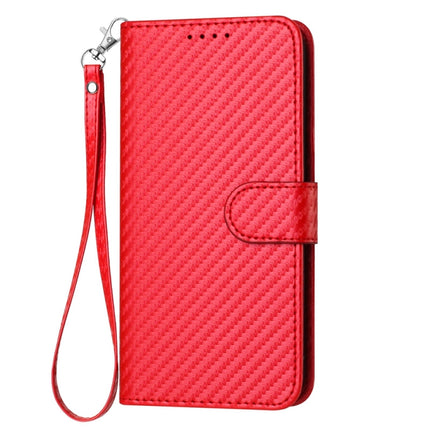 YX0070 Carbon Fiber Buckle Leather Phone Case with Lanyard, For Honor 70, For Honor X8 4G / X30i / Play6T Pro, For Honor X7 4G / Play 30 Plus