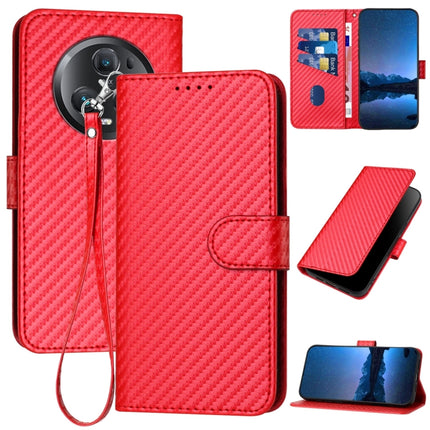 YX0070 Carbon Fiber Buckle Leather Phone Case with Lanyard, For Honor 90 Pro, For Honor 90, For Honor Magic5 Pro
