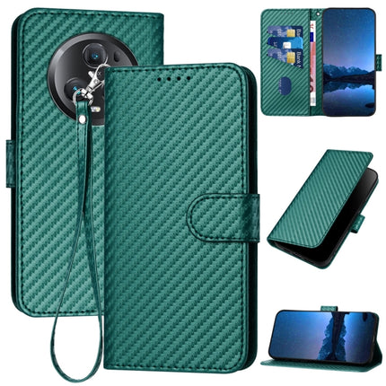 YX0070 Carbon Fiber Buckle Leather Phone Case with Lanyard, For Honor 90 Pro, For Honor 90, For Honor Magic5 Pro