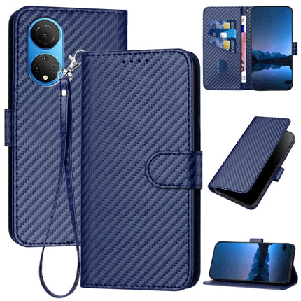 YX0070 Carbon Fiber Buckle Leather Phone Case with Lanyard, For Honor 70, For Honor X8 4G / X30i / Play6T Pro, For Honor X7 4G / Play 30 Plus