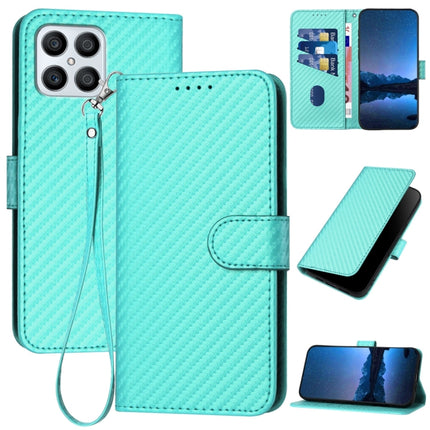 YX0070 Carbon Fiber Buckle Leather Phone Case with Lanyard, For Honor 70, For Honor X8 4G / X30i / Play6T Pro, For Honor X7 4G / Play 30 Plus