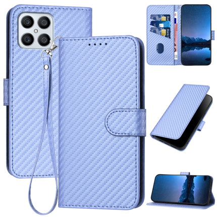 YX0070 Carbon Fiber Buckle Leather Phone Case with Lanyard, For Honor 70, For Honor X8 4G / X30i / Play6T Pro, For Honor X7 4G / Play 30 Plus