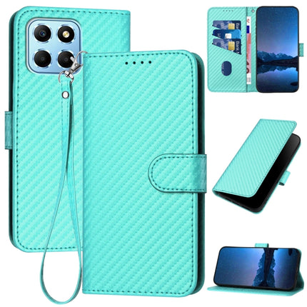 YX0070 Carbon Fiber Buckle Leather Phone Case with Lanyard, For Honor X40 5G / X9a 5G / Magic5 Lite, For Honor X8 5G, For Honor 70 Pro / 70 Pro+