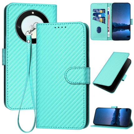YX0070 Carbon Fiber Buckle Leather Phone Case with Lanyard, For Honor X40 5G / X9a 5G / Magic5 Lite, For Honor X8 5G, For Honor 70 Pro / 70 Pro+