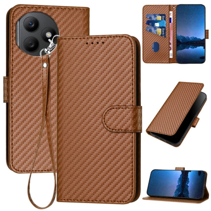 YX0070 Carbon Fiber Buckle Leather Phone Case with Lanyard, For Honor 100 Pro, For Honor 100, For Honor X50i+
