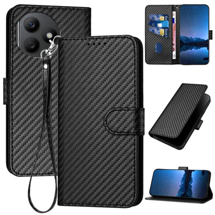YX0070 Carbon Fiber Buckle Leather Phone Case with Lanyard, For Honor 100 Pro, For Honor 100, For Honor X50i+