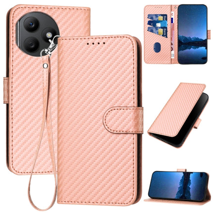 YX0070 Carbon Fiber Buckle Leather Phone Case with Lanyard, For Honor 100 Pro, For Honor 100, For Honor X50i+