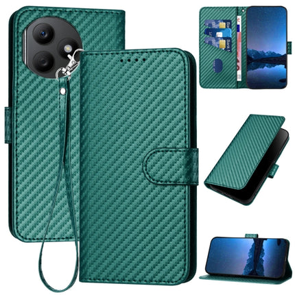 YX0070 Carbon Fiber Buckle Leather Phone Case with Lanyard, For Honor 100 Pro, For Honor 100, For Honor X50i+
