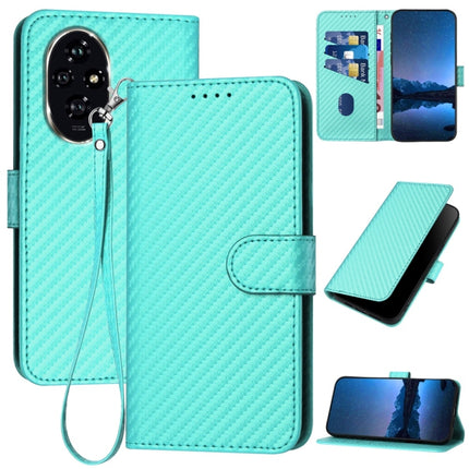YX0070 Carbon Fiber Buckle Leather Phone Case with Lanyard, For Honor Magic7, For Honor 200, For Honor 200 Pro
