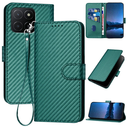 YX0070 Carbon Fiber Buckle Leather Phone Case with Lanyard, For Honor Play10 4G, For Honor X6c 4G / X5b / X5b Plus, For Honor GT Pro