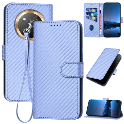 YX0070 Carbon Fiber Buckle Leather Phone Case with Lanyard, For Honor 300, For Honor X9c Global, For Honor Magic7 Pro