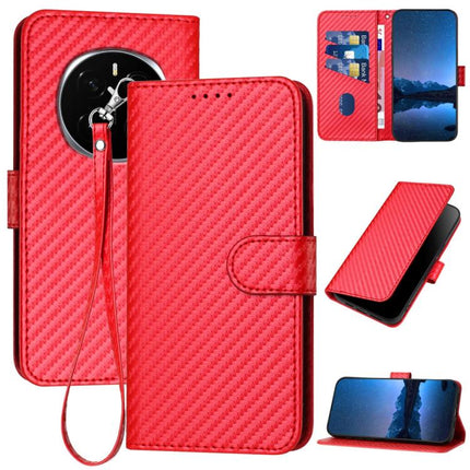 YX0070 Carbon Fiber Buckle Leather Phone Case with Lanyard, For Honor Magic7, For Honor 200, For Honor 200 Pro