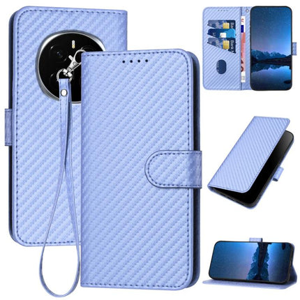 YX0070 Carbon Fiber Buckle Leather Phone Case with Lanyard, For Honor Magic7, For Honor 200, For Honor 200 Pro