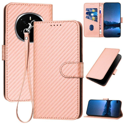 YX0070 Carbon Fiber Buckle Leather Phone Case with Lanyard, For Honor 300, For Honor X9c Global, For Honor Magic7 Pro