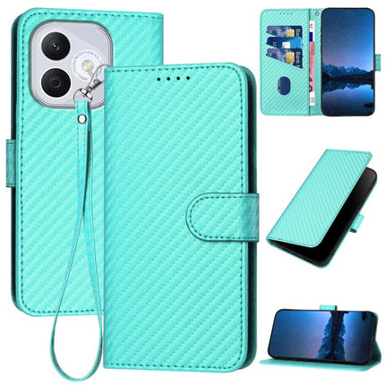 YX0070 Carbon Fiber Buckle Leather Phone Case with Lanyard, For Honor X60 GT, For Honor 400 Lite Global, For Honor 400 Global 156.5mm