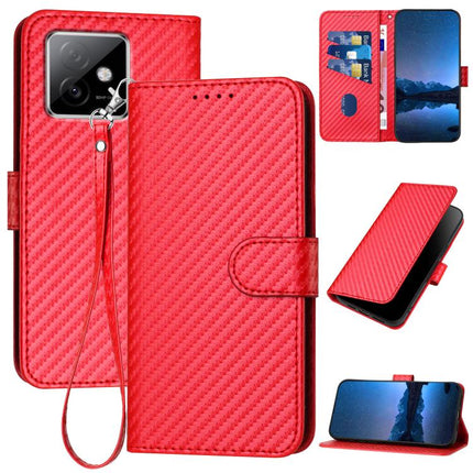 YX0070 Carbon Fiber Buckle Leather Phone Case with Lanyard, For Honor X60 GT, For Honor 400 Lite Global, For Honor 400 Global 156.5mm