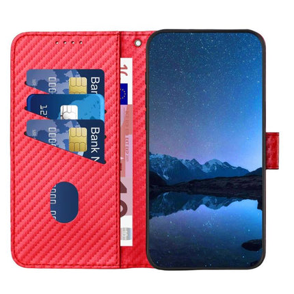 YX0070 Carbon Fiber Buckle Leather Phone Case with Lanyard, For Honor X60 GT, For Honor 400 Lite Global, For Honor 400 Global 156.5mm