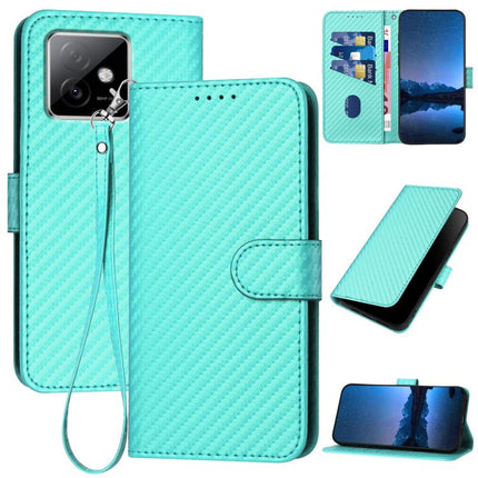 YX0070 Carbon Fiber Buckle Leather Phone Case with Lanyard, For Honor X60 GT, For Honor 400 Lite Global, For Honor 400 Global 156.5mm