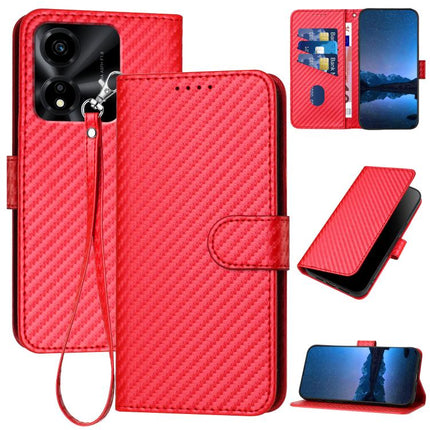 YX0070 Carbon Fiber Buckle Leather Phone Case with Lanyard, For Honor 500 / 500 Pro Global 155.8mm, For Honor X5c 4G / X5c Plus, For Honor Magic8 Pro